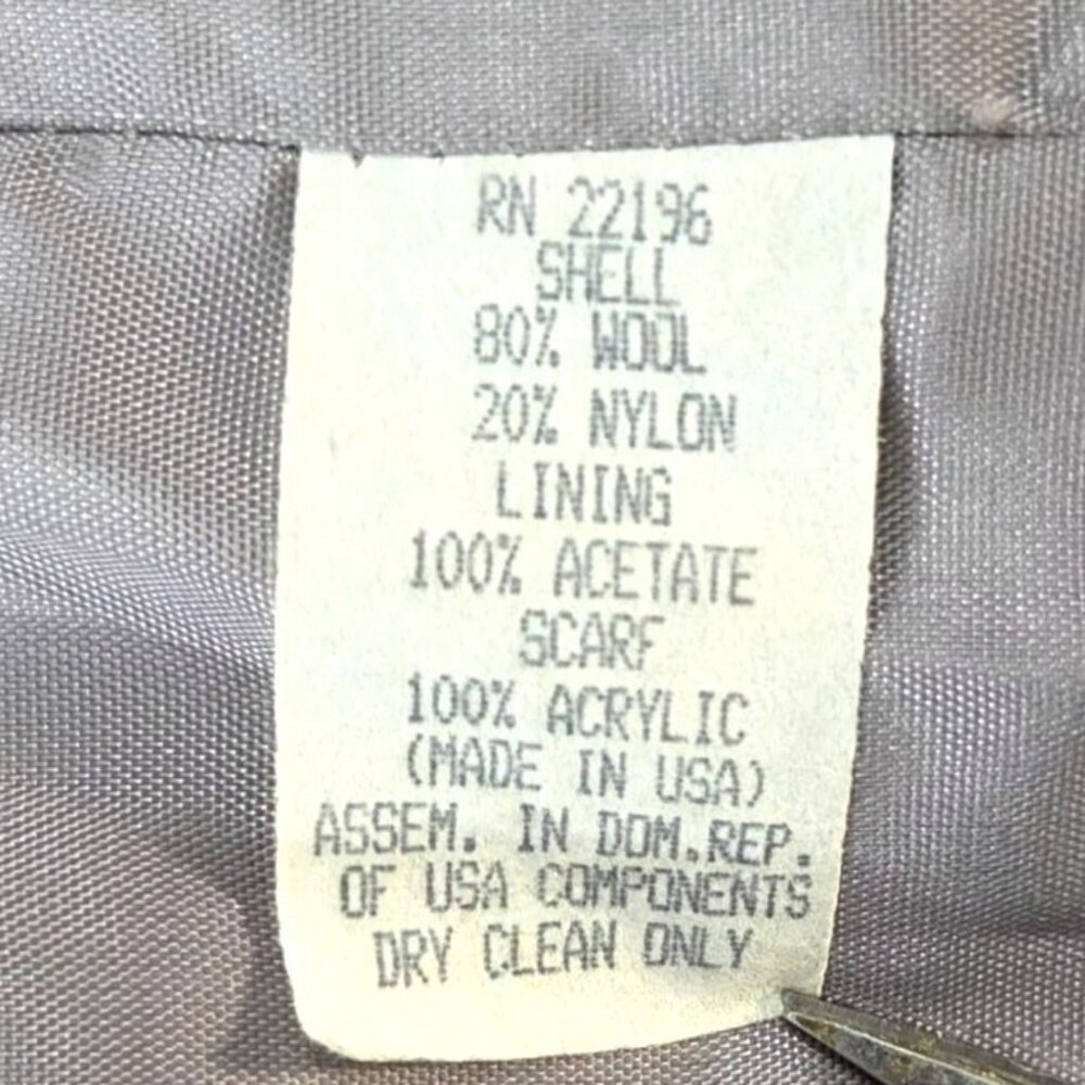 Vintage Herman Kay Womens  Gray Wool Coat Size 12 With Scarf and Pockets - Picture 4 of 7